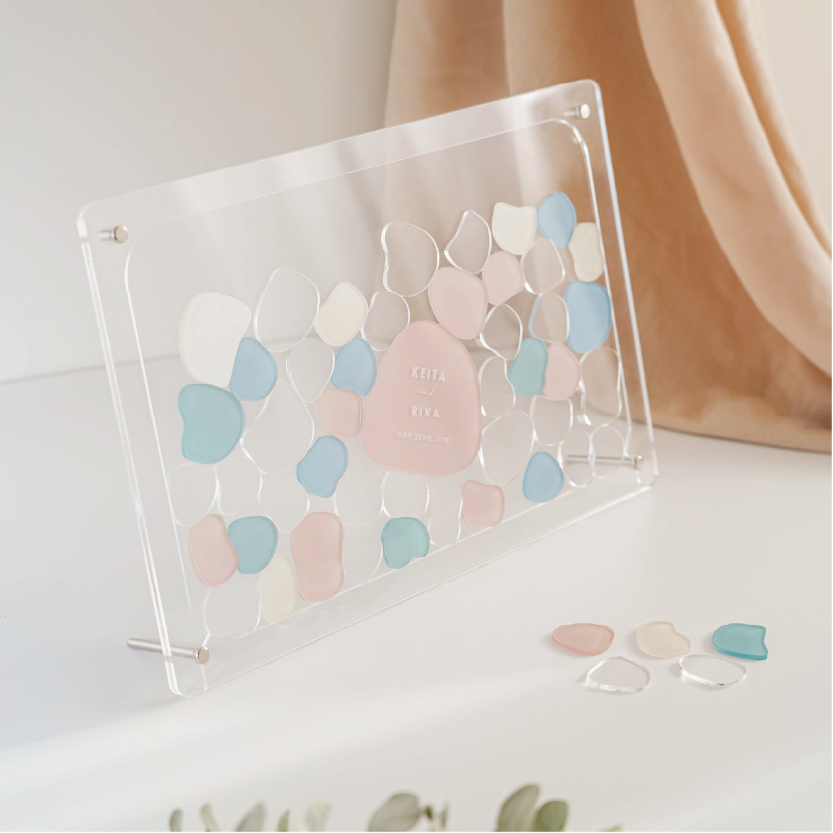 くすみカラー ピースドロップス — ゲスト参加型ウェディングボード・結婚証明書