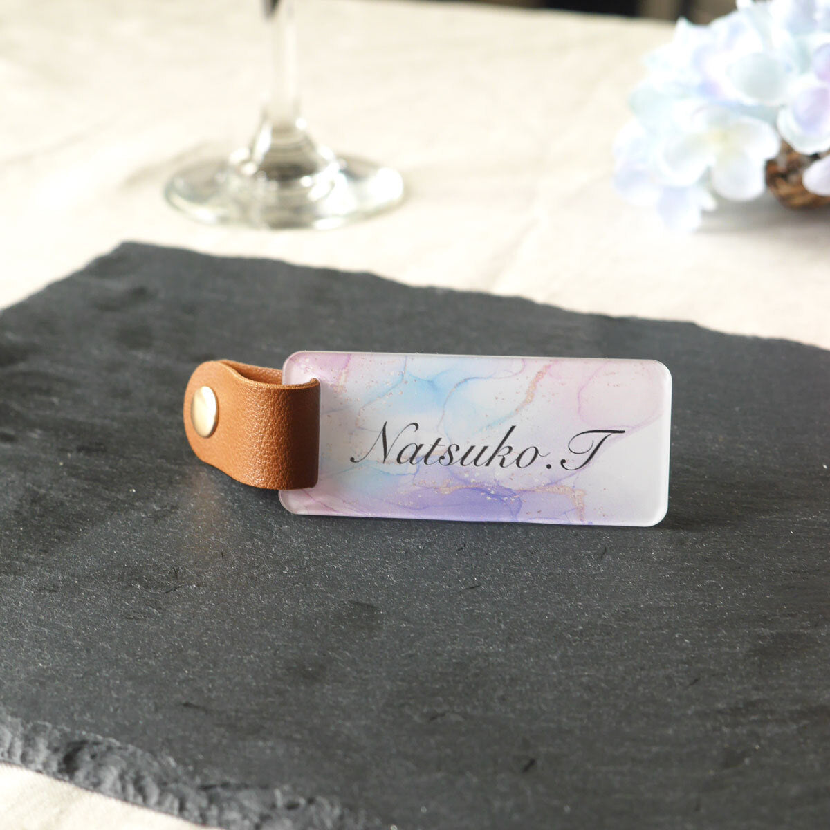 「1個から購入可能」アルコールインクアート風 アクリル席札|長方形・エスコートカード・ネームタグ