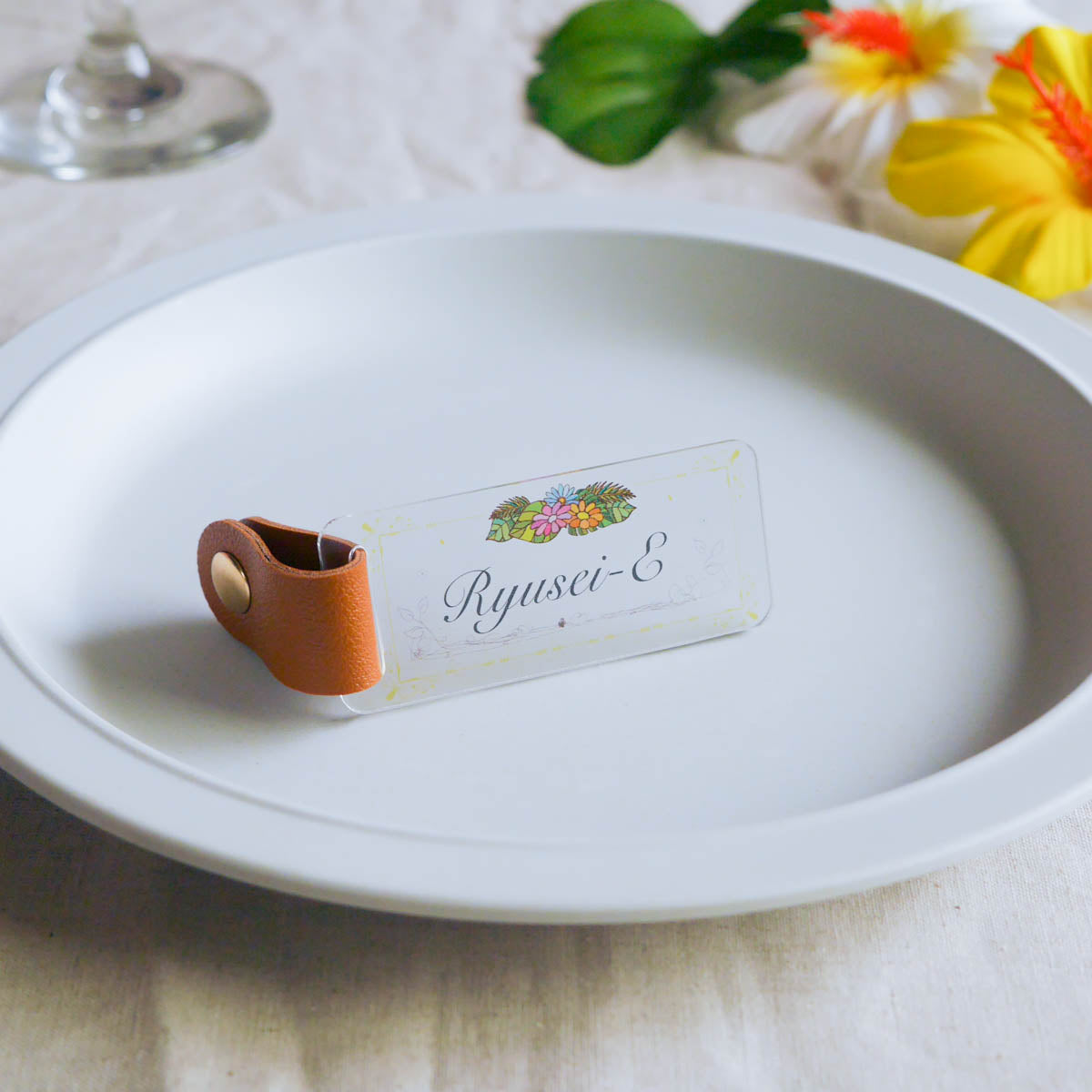 「1個から購入可能」 Clear Botanical アクリル席札|長方形・エスコートカード・ネームタグ