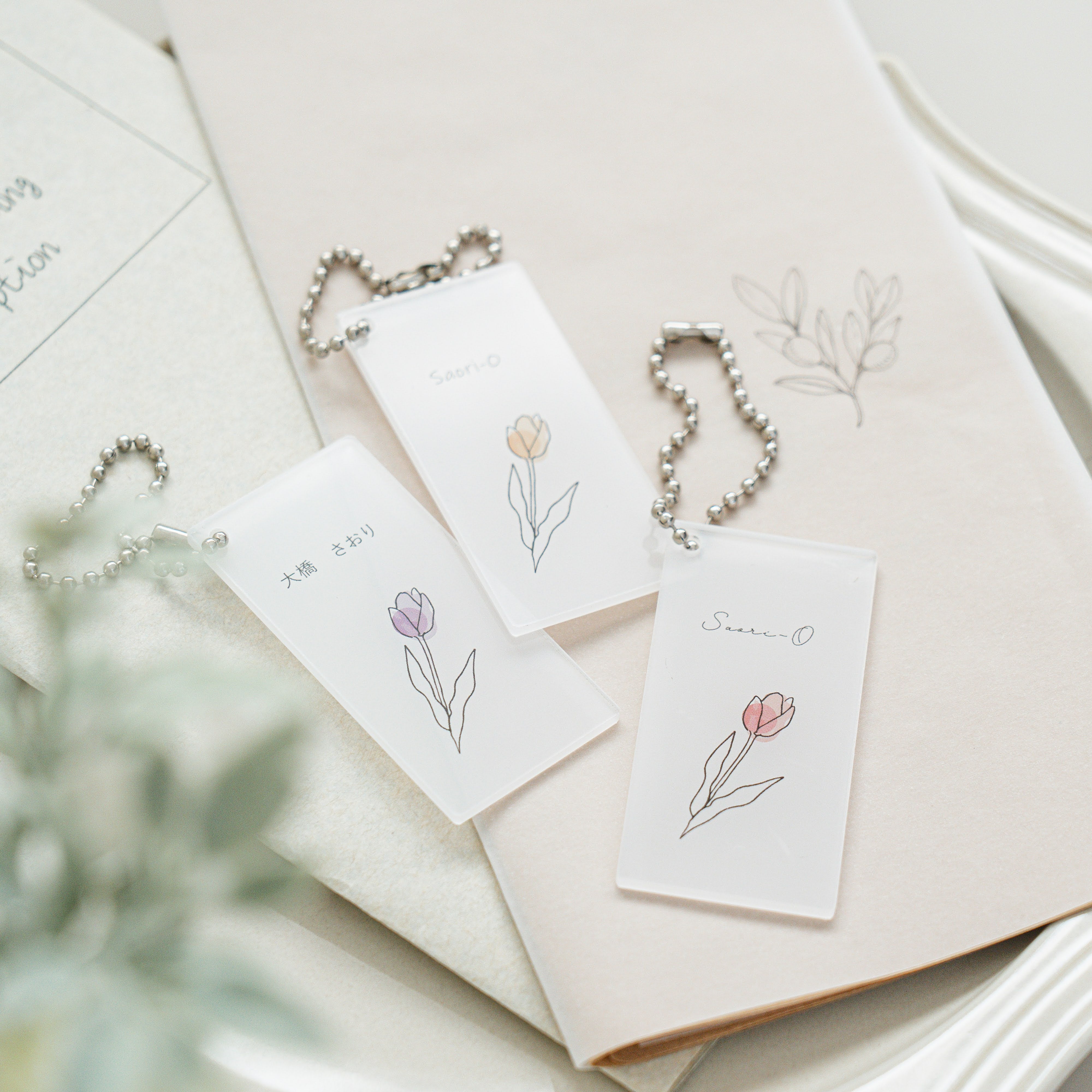 「1個から購入可能」チューリップ席札 ネームタグ 花 ガーデンウェディング ナチュラルウェディング