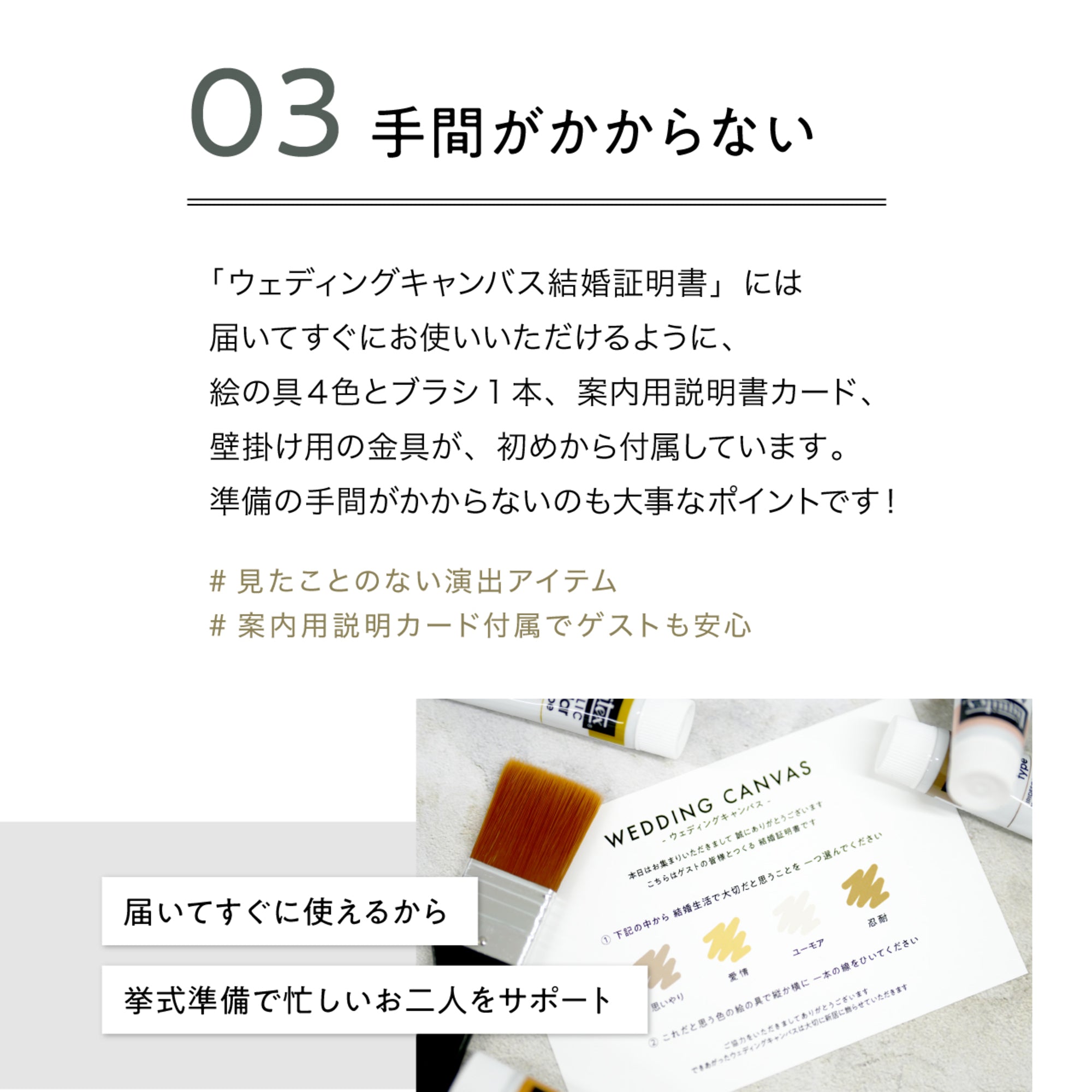 ゲスト参加型シンプルウェディングキャンバス結婚証明書 名入れ ペイントキャンバス 軽量 割れない
